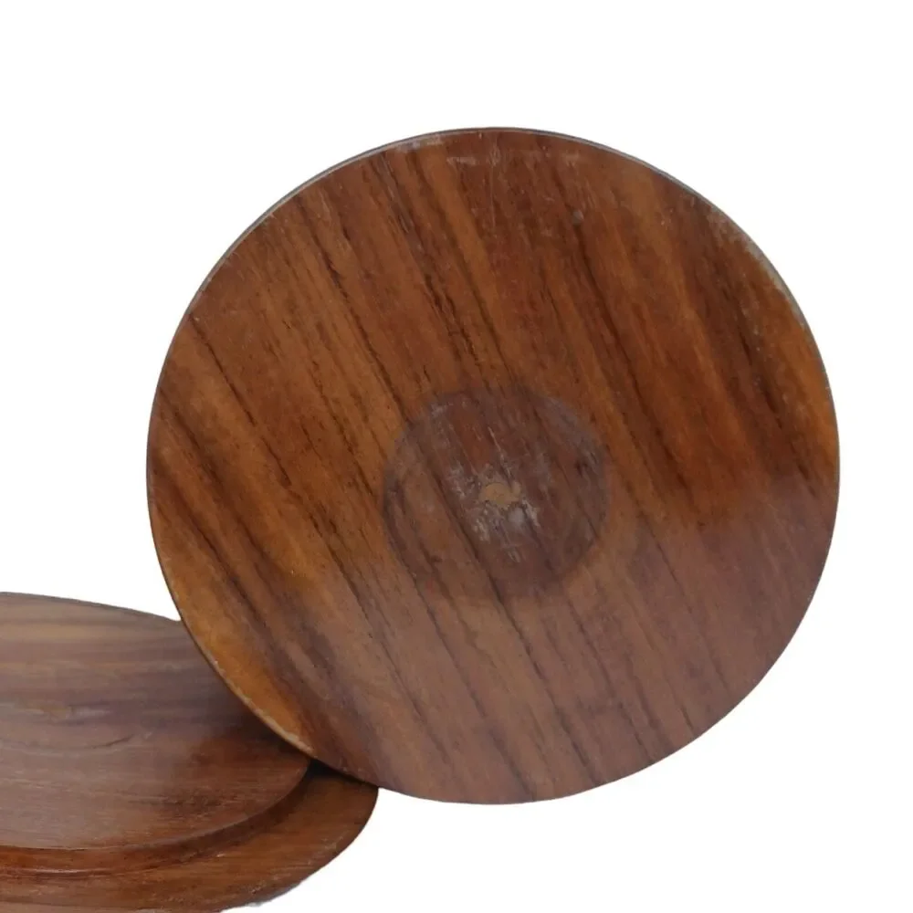 Wooden Box Hand Turned Marquetry Inlaid Various Woods Round Jewelry Storage